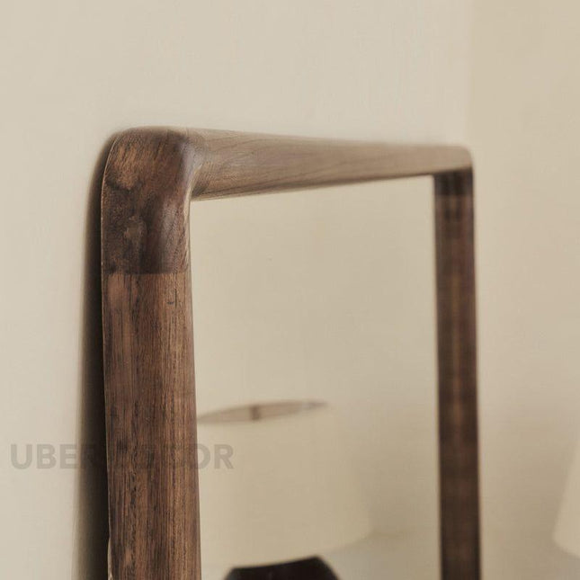June Teak Wood Wall Mirror – Sleek Vertical & Horizontal Mirror for Entryway, Living Room & Bedroom