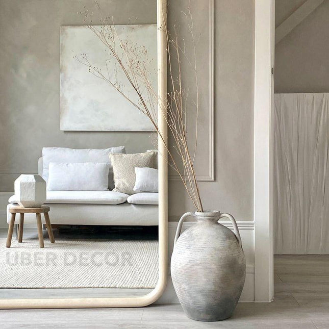 Nina Arched Teak Wood Full-Length Mirror – Modern Wall Mirror for Living Room & Bedroom