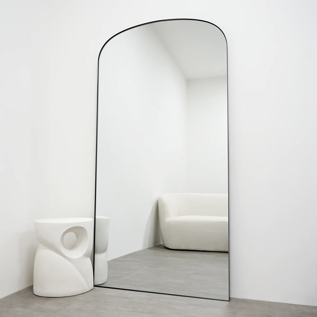 ArchLoom- Full Length Arch Shaped Metal Framed Mirror for Boutiques, Clothing Stores, Living Room or Bedroom