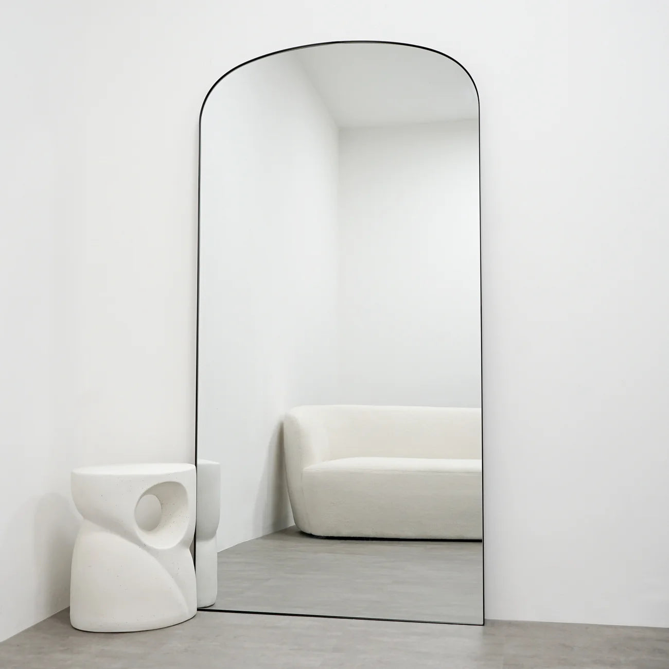 ArchLoom- Full Length Arch Shaped Metal Framed Mirror for Boutiques, Clothing Stores, Living Room or Bedroom