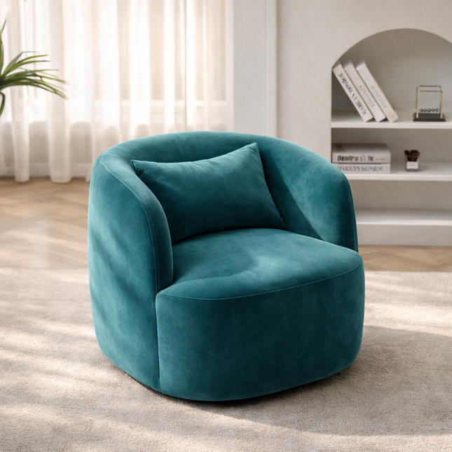 Ariva Accent Chair- Large Wide Comfy Upholstered 360 Revolving Swivel Armchair for Any Room Size