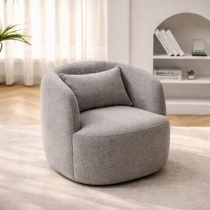 Ariva Accent Chair- Large Wide Comfy Upholstered 360 Revolving Swivel Armchair for Any Room Size