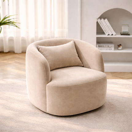 Ariva Accent Chair- Large Wide Comfy Upholstered 360 Revolving Swivel Armchair for Any Room Size