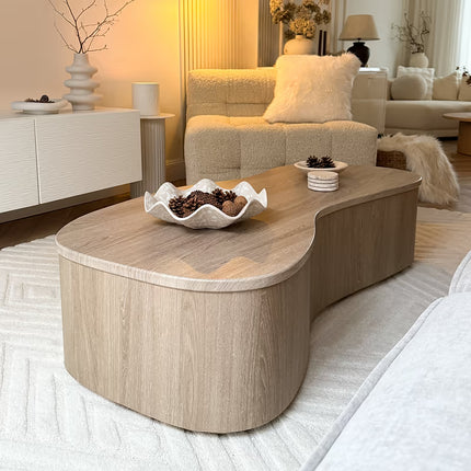 Belait Organic Coffee Table Contemporary Luxe Italian Inspired Minimal Designer Center Table Custom Finish Statement Table for Designer Studio