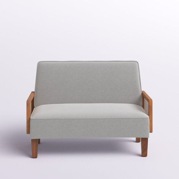 Ivara 43" 2-Seater Upholstered Couch – Customisable Rattan Arm Modern Sofa for Living Room or Office - Uber Decor