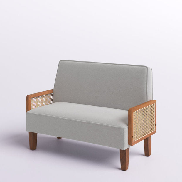 Ivara 43" 2-Seater Upholstered Couch – Customisable Rattan Arm Modern Sofa for Living Room or Office - Uber Decor