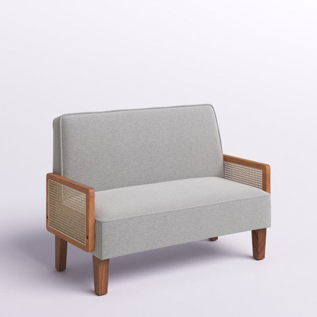 Ivara 43" 2-Seater Upholstered Couch – Customisable Rattan Arm Modern Sofa for Living Room or Office - Uber Decor