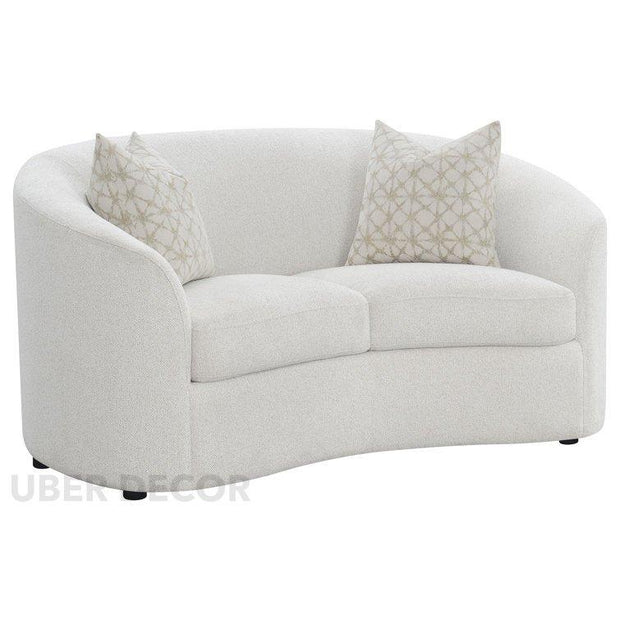 Elimi 65" 2-Seater Curved Couch – Organic Sofa for Living Room or Lounge - Uber Decor