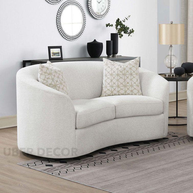 Elimi 65" 2-Seater Curved Couch – Organic Sofa for Living Room or Lounge