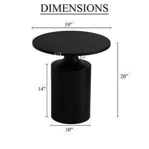 The Atlas Cylinder – Custom Cylindrical Base Side Table in Mid Century Modern Style for Living Room - Uber Decor