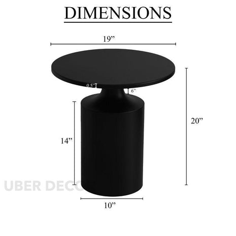 The Atlas Cylinder – Custom Cylindrical Base Side Table in Mid Century Modern Style for Living Room - Uber Decor