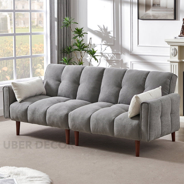 Dubai 81" Futon Sofa Bed - Oversized Convertible Tufted Futon Couch Bed for Living Room - Uber Decor