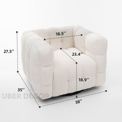 Bubli Accent Chair – Cubic Boucle Comfort | Designed for Living Room or Bedroom Spaces - Uber Decor