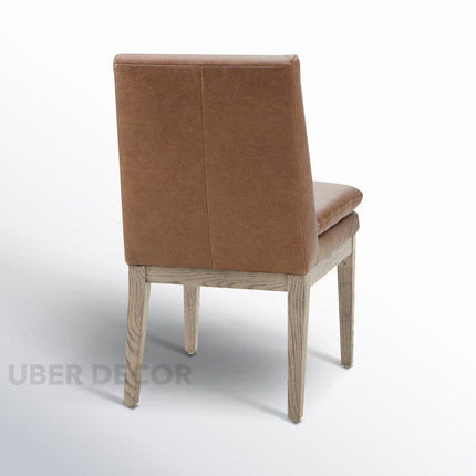 Lorin Modern Dining Chair Custom Made Minimal Design with Solid Wood Base Ideal for Dining Room Formal Dining Area - Uber Decor