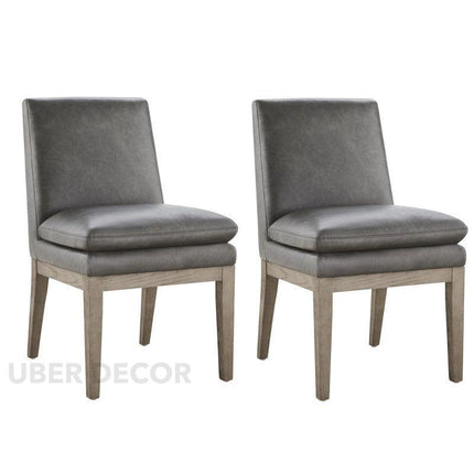 Cavara Contemporary Dining Chair Set of 2 Modern Solid Wood Base Custom Made Design Ideal for Dining Room Formal Dining Hall - Uber Decor