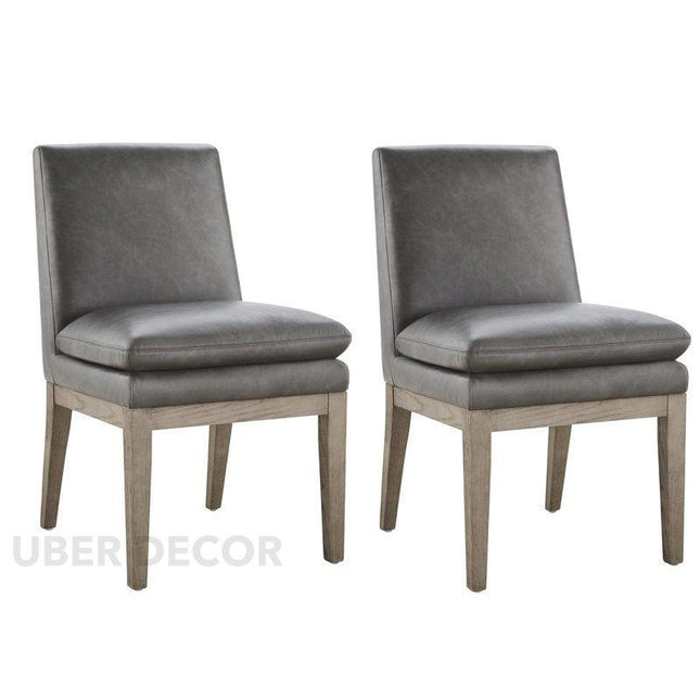 Cavara Contemporary Dining Chair Set of 2 Modern Solid Wood Base Custom Made Design Ideal for Dining Room Formal Dining Hall - Uber Decor