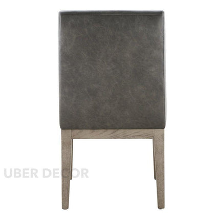 Cavara Contemporary Dining Chair Set of 2 Modern Solid Wood Base Custom Made Design Ideal for Dining Room Formal Dining Hall - Uber Decor