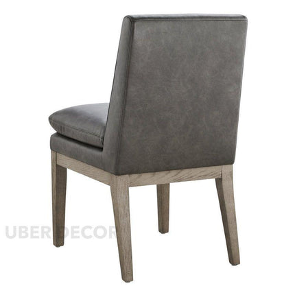 Cavara Contemporary Dining Chair Set of 2 Modern Solid Wood Base Custom Made Design Ideal for Dining Room Formal Dining Hall - Uber Decor