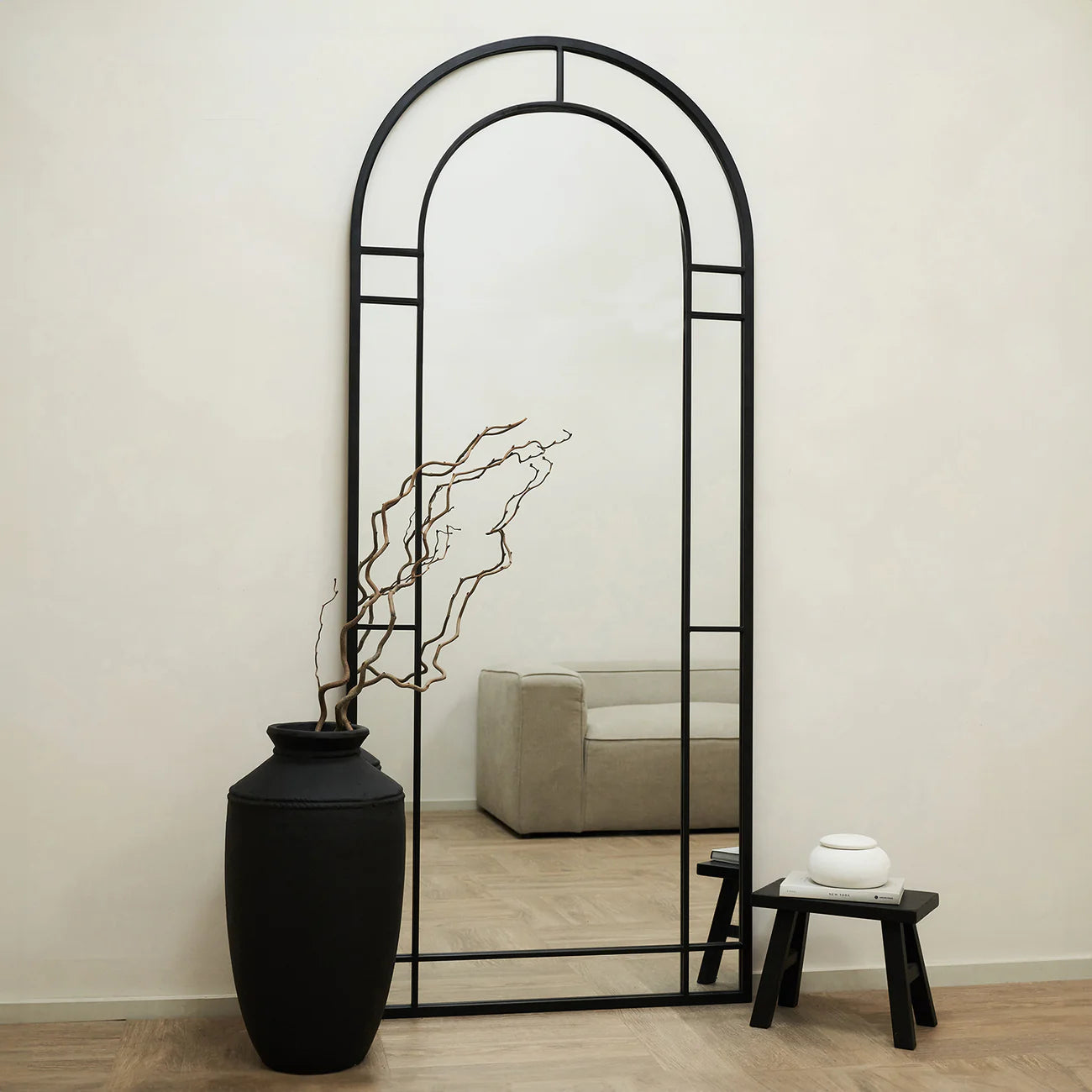 HavenArch- Arched Top Full Length Metal Framed Door Style Mirror for Entrance Foyer, Living Room, Boutique or Clothing Store