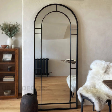 HavenArch- Arched Top Full Length Metal Framed Door Style Mirror for Entrance Foyer, Living Room, Boutique or Clothing Store