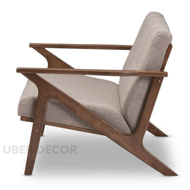 Anesa 55" 2-Seater Mid-Century Wooden Couch – Customisable Compact Sofa for Living Room or Balcony - Uber Decor