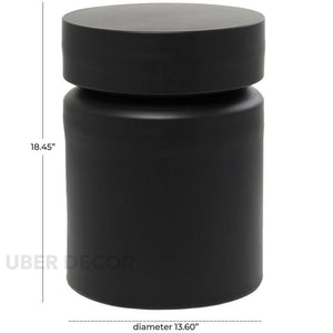The Berlin Drum End Table – Modern Industrial Metal Round Accent for Living Room, Bedroom & Lounge - Uber Decor