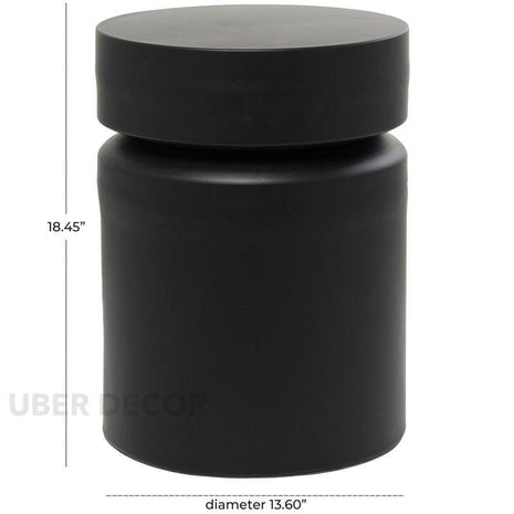 The Berlin Drum End Table – Modern Industrial Metal Round Accent for Living Room, Bedroom & Lounge - Uber Decor