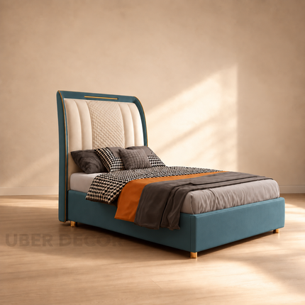 Blue Haven Crest Bed – Art Deco Luxury Bed for Master Bedroom