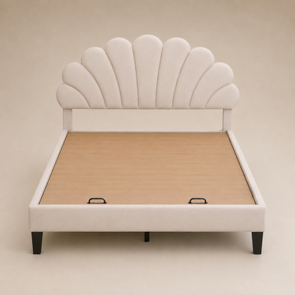 Blush Petal Bed – Floral Headboard Luxury Designer Bed