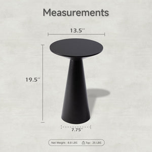 The Aria Cone End Table – Custom Wooden Conical Pedestal in Japandi Scandinavian Style for Living Room, Bedroom, or Lounge - Uber Decor