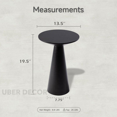 The Aria Cone End Table – Custom Wooden Conical Pedestal in Japandi Scandinavian Style for Living Room, Bedroom, or Lounge - Uber Decor