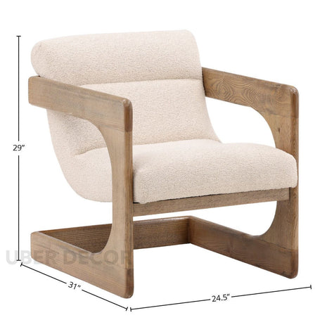AXEL – Handcrafted Wooden Accent Chair for Living Room & Lounge Spaces - Uber Decor