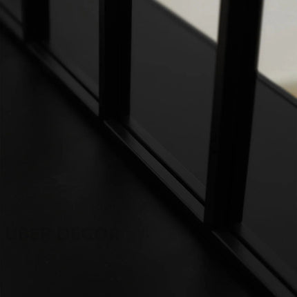 LusterArc- Arched Top Wide Metal Framed Window Style Mirror for Console or Dining Table Wall - Uber Decor