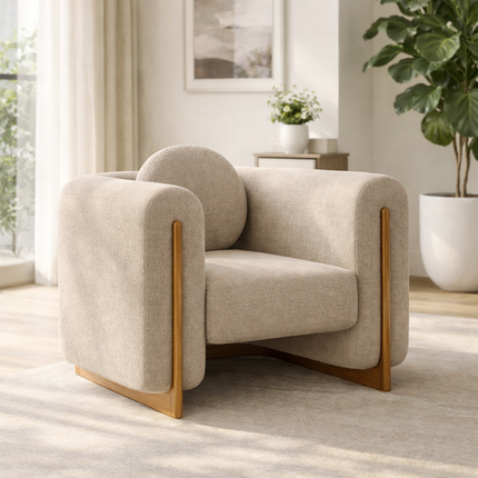 Brio Accent Chair – Contemporary Sculpted Seating for Living Room and Lounge Spaces