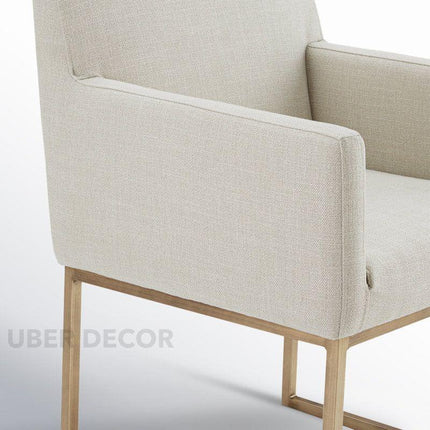 Solyn Modern Dining Chair Set of 2 Contemporary Metal Base Custom Made Design Ideal for Dining Room Formal Lounge - Uber Decor