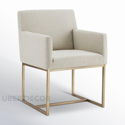 Solyn Modern Dining Chair Set of 2 Contemporary Metal Base Custom Made Design Ideal for Dining Room Formal Lounge - Uber Decor