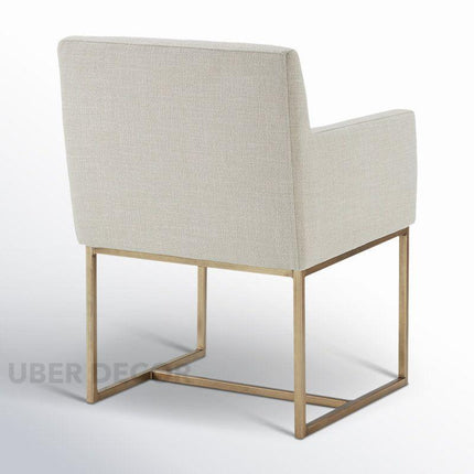 Solyn Modern Dining Chair Set of 2 Contemporary Metal Base Custom Made Design Ideal for Dining Room Formal Lounge - Uber Decor