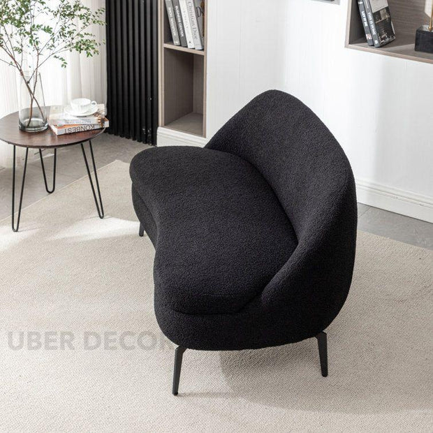 Seoul 50" 2-Seater Curved Loveseat – Elegant Soft-Edge Sofa for Living or Lounge Areas - Uber Decor