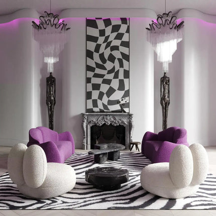 Pebblo Nest Statement Lounge Chair Playful Postmodern Accent for Modern Living Room and Bedroom Interiors
