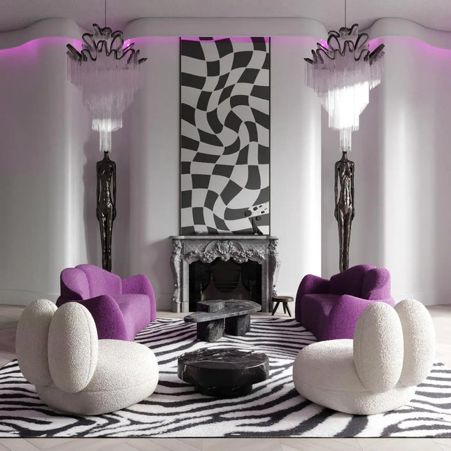 Pebblo Nest Statement Lounge Chair Playful Postmodern Accent for Modern Living Room and Bedroom Interiors