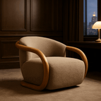 Light Taupe Fine Boucle-Suede Blend