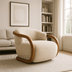 Beige Fuzzy Boucle