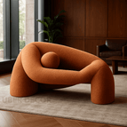 Burnt Orange Fine Boucle-Suede Blend