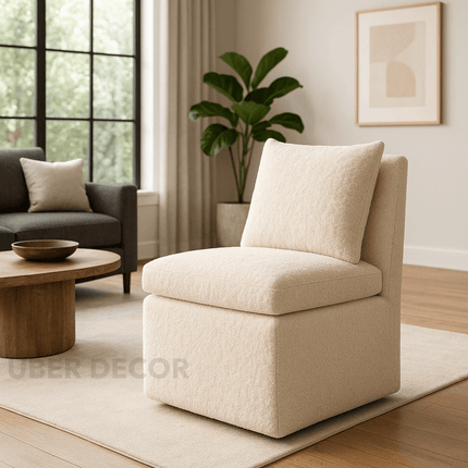 Ansel Modern Side Chair with Structured Cushion Back and Geometric Silhouette Ideal for Dining or Lounge Spaces
