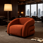 Terracotta Fine Boucle-Suede Blend