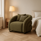 Olive Wave Textured Boucle