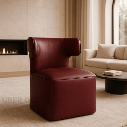 Avra Modern Dining Chair Custom Made Sculptural Wing Back Design Ideal for Dining Room Formal Lounge