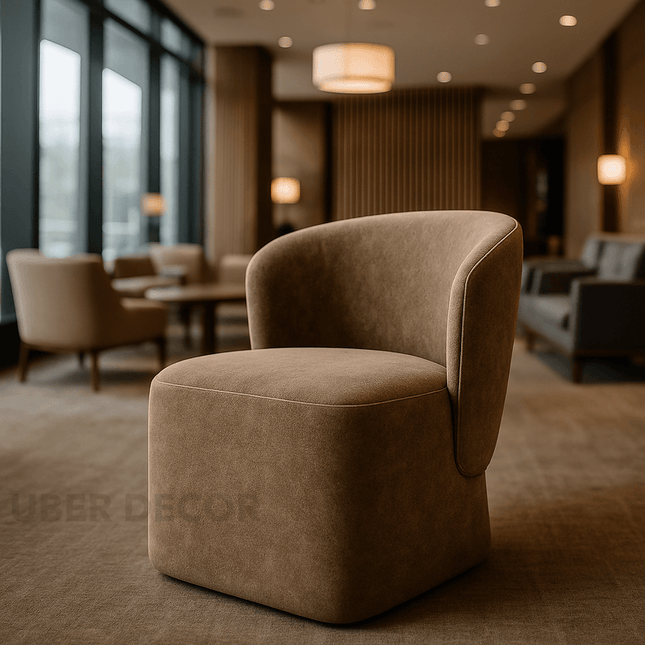 Brin Modern Dining Chair with Curved Wing Back and Soft Contemporary Silhouette for Dining and Lounge Spaces