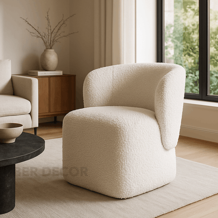 Brin Modern Dining Chair with Curved Wing Back and Soft Contemporary Silhouette for Dining and Lounge Spaces