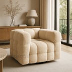Warm Cream Fuzzy Boucle